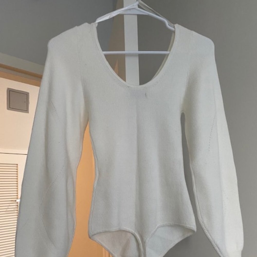 White Abercrombie Sweater Body Suit